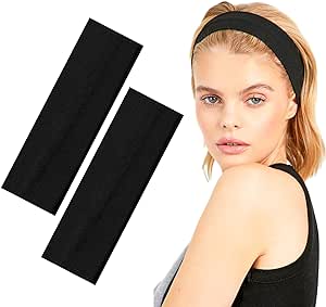 2 x Elegant 7cm Black Headbands for Any Occasion