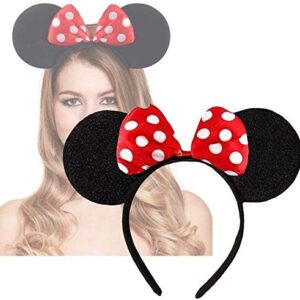 Black Mickey Mouse Ears & Minnie Mouse Ears Head Band