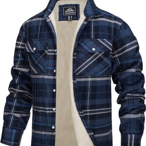 Men's Jackets Fleece Checked Shirt
