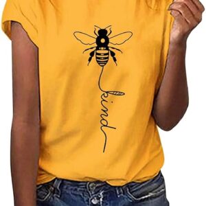 Women Bee Kind T Shirt Ladies Blouse Bee T Shirt