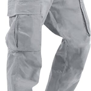 Men's Cargo Pants Casual Cotton Stretchy Drawstring Waist Trousers